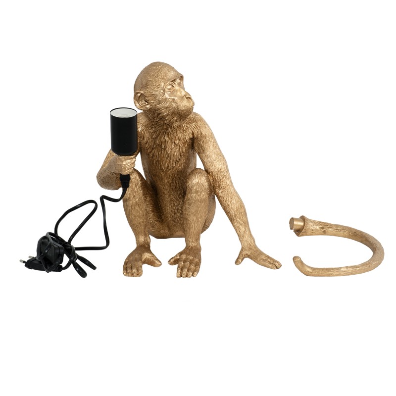 GloboStar® APES 01809 Μοντέρνο Φωτιστικό Πορτατίφ Λαμπατέρ Μονόφωτο 1 x E27 Χρυσό Φιγούρα L30 x W27 x H30cm