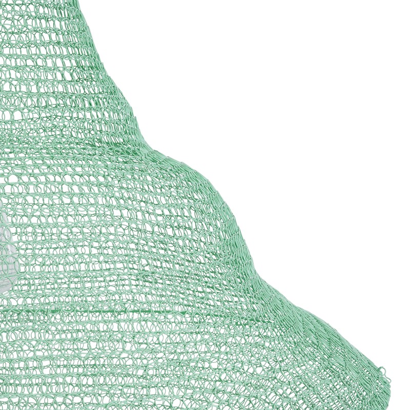 GloboStar® KENTUCKY 01879 Vintage Κρεμαστό Φωτιστικό Οροφής Μονόφωτο 1 x E27 AC220-240V IP20 - Φ80 x Υ140cm - Τιρκουάζ Μεταλλικό Πλέγμα