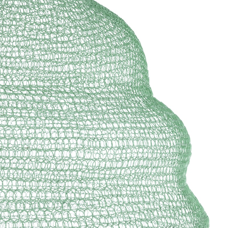 GloboStar® KENTUCKY 01903 Vintage Κρεμαστό Φωτιστικό Οροφής Μονόφωτο 1 x E27 AC220-240V IP20 - Φ80 x Υ110cm - Τιρκουάζ Μεταλλικό Πλέγμα