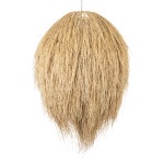 GloboStar® ARCHIPELAGO 01913 Boho Κρεμαστό Φωτιστικό Οροφής Μονόφωτο 1 x E27 AC220-240V IP20 - Φ80 x Υ100cm - Μπεζ Ξύλινο Πλέγμα