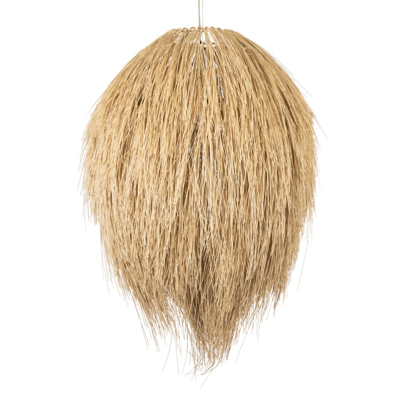 GloboStar® ARCHIPELAGO 01913 Boho Κρεμαστό Φωτιστικό Οροφής Μονόφωτο 1 x E27 AC220-240V IP20 - Φ80 x Υ100cm - Μπεζ Ξύλινο Πλέγμα