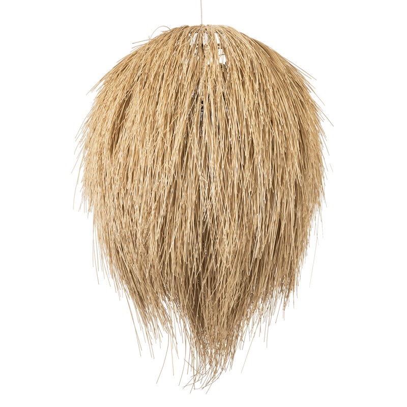 GloboStar® ARCHIPELAGO 01913 Boho Κρεμαστό Φωτιστικό Οροφής Μονόφωτο 1 x E27 AC220-240V IP20 - Φ80 x Υ100cm - Μπεζ Ξύλινο Πλέγμα