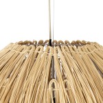 GloboStar® ARCHIPELAGO 01913 Boho Κρεμαστό Φωτιστικό Οροφής Μονόφωτο 1 x E27 AC220-240V IP20 - Φ80 x Υ100cm - Μπεζ Ξύλινο Πλέγμα