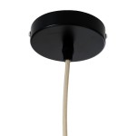 GloboStar® HIBISCUS 01934 Boho Κρεμαστό Φωτιστικό Οροφής Μονόφωτο 1 x E27 AC220-240V IP20 - Φ28 x Υ28cm - Μπεζ Ξύλινο Πλέγμα - 5 Years Warranty