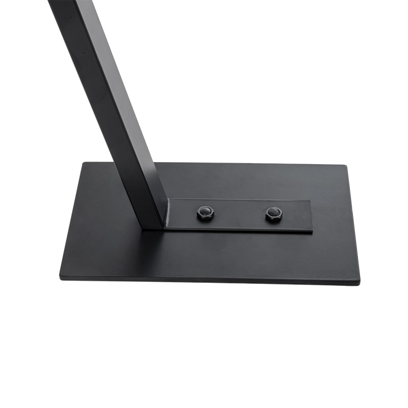 GloboStar® KELSIE 02029 Μοντέρνο Επιδαπέδιο Φωτιστικό Μονόφωτο 1 x E27 AC220-240V IP20 - Μ40 x Π125 x Υ140cm - Μαύρο Μεταλλικό με Μπεζ Ξύλινο Σώμα & Μαύρο Καπέλο