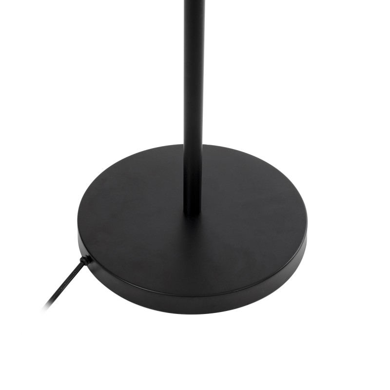 GloboStar® MINDELO 02033 Μοντέρνο Επιδαπέδιο Φωτιστικό Μονόφωτο 1 x E27 AC220-240V IP20 - Μ35 x Π24 x Υ150cm - Μαύρο Μεταλλικό Σώμα με Μπεζ Ξύλινη Βάση