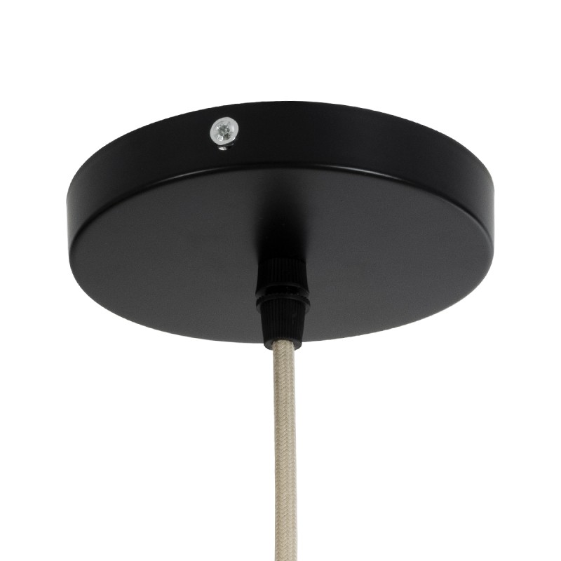 GloboStar® JUNIPER 02047 Boho Κρεμαστό Φωτιστικό Οροφής Μονόφωτο 1 x E27 AC220-240V IP20 - Φ100 x Υ90cm - Μπεζ Ξύλινο Μπαμπού Πλέγμα Καμπάνα