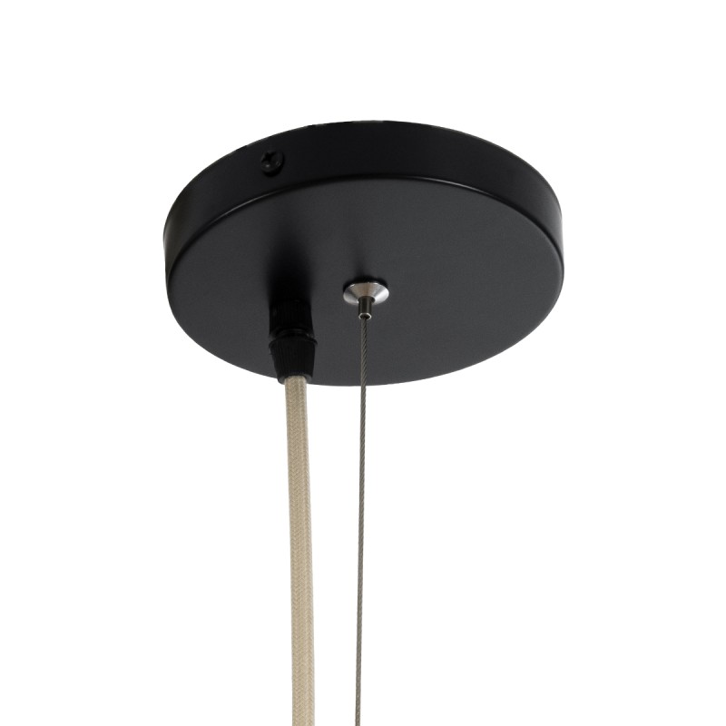 GloboStar® CABALLEROS 02059 Boho Κρεμαστό Φωτιστικό Οροφής Μονόφωτο 1 x E27 AC220-240V IP20 - Φ100 x Υ80cm - Πράσινο με Κίτρινο και Μπεζ με Κόκκινο Ξύλινο Μπαμπού Πλέγμα Καμπάνα