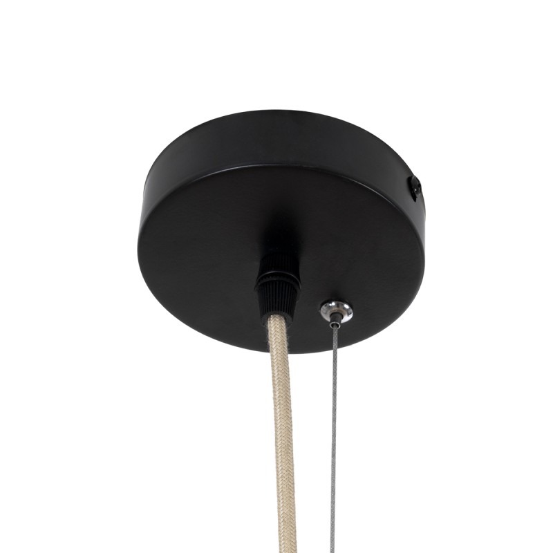 GloboStar® ARCHIPELAGO 02067 Boho Κρεμαστό Φωτιστικό Οροφής Μονόφωτο 1 x E27 AC220-240V IP20 - Φ100 x Υ120cm - Μπεζ Ξύλινο Πλέγμα