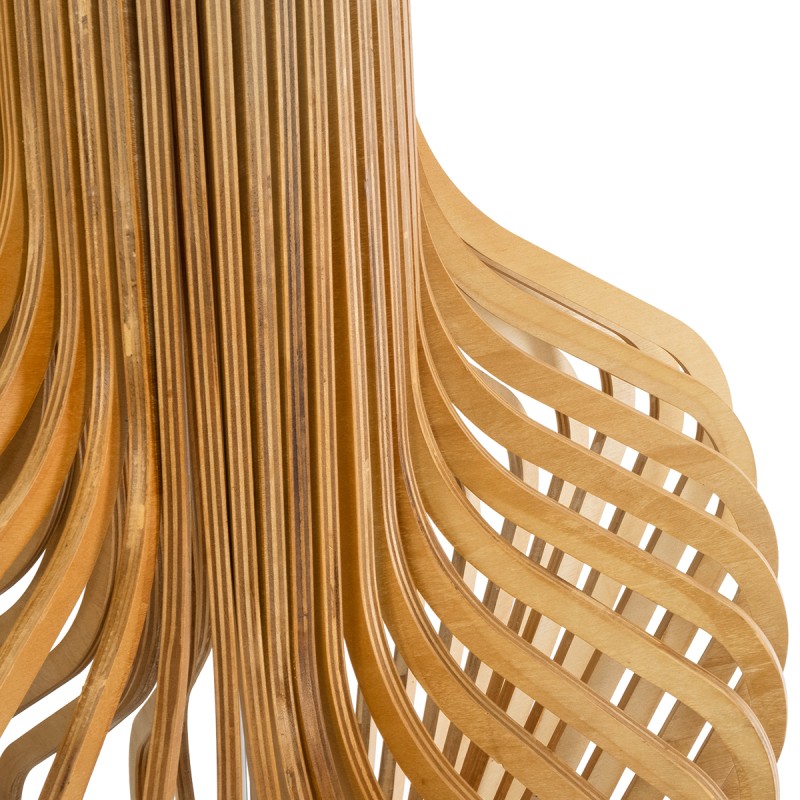 GloboStar® MIHIRO 02150 Boho Επιδαπέδιο Φωτιστικό Μονόφωτο 1 x E27 AC220-240V IP20 - Μ48 x Π48 x Υ120cm - Καφέ Ξύλινο με Μαύρη Μεταλλική Βάση Πλέγμα