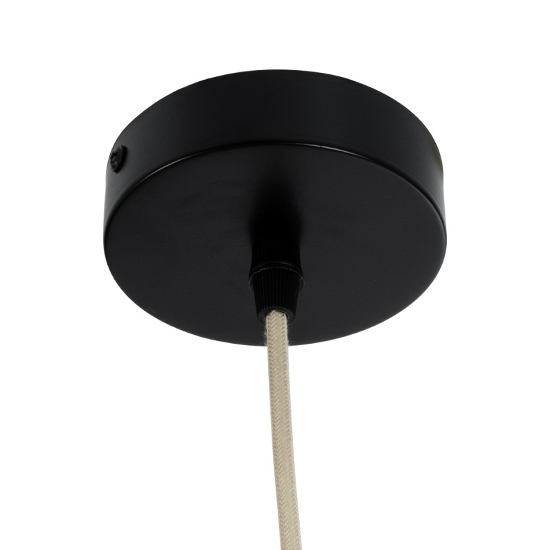 GloboStar® MIHIRO 02172 Boho Κρεμαστό Φωτιστικό Οροφής Μονόφωτο 1 x E27 AC220-240V IP20 - Φ32 x Υ56cm - Καφέ Ξύλινο Πλέγμα