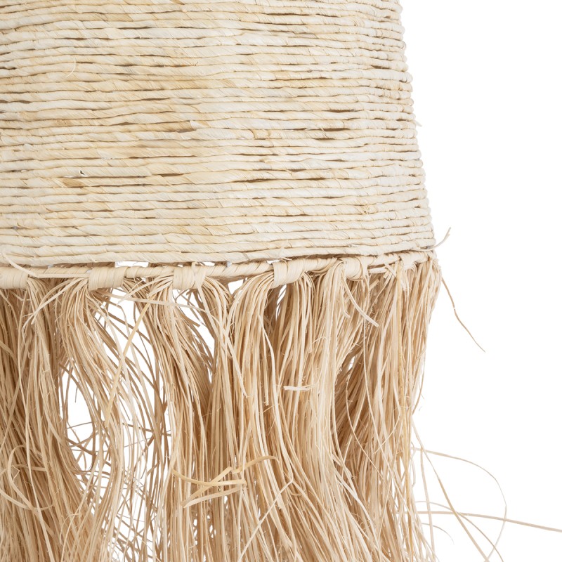 GloboStar® AREMBEPE 02178 Boho Κρεμαστό Φωτιστικό Οροφής Μονόφωτο 1 x E27 AC220-240V IP20 - Φ34 x Υ70cm - Μπεζ Φυσική Ράφια Νήμα Πλέγμα Καμπάνα