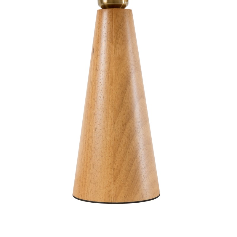 GloboStar® KAUAI 02229 Μοντέρνο Επιτραπέζιο Φωτιστικό Μονόφωτο 1 x E27 AC220-240V IP20 - Μ38 x Π30 x Υ48cm - Μπεζ Ξύλινο Καμπάνα