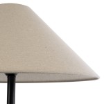 GloboStar® OLIANA 02315 Boho Επιδαπέδιο Φωτιστικό Μονόφωτο 1 x E27 AC220-240V IP20 - Φ55 x Υ110cm - Γκρι Ανθρακί Κεραμικό με Μπεζ Υφασμάτινο Καπέλο