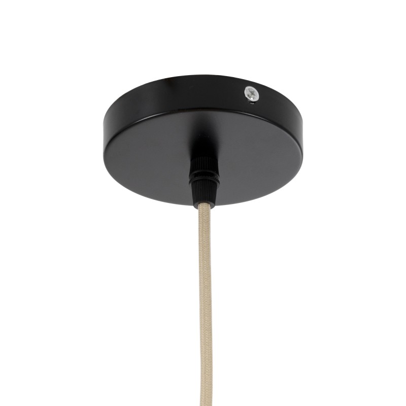 GloboStar® WAIKIKI 02350 Boho Κρεμαστό Φωτιστικό Οροφής Μονόφωτο 1 x E27 AC220-240V IP20 - Φ20 x Υ80cm - Μπεζ Ξύλινο Μπαμπού Πλέγμα Καμπάνα