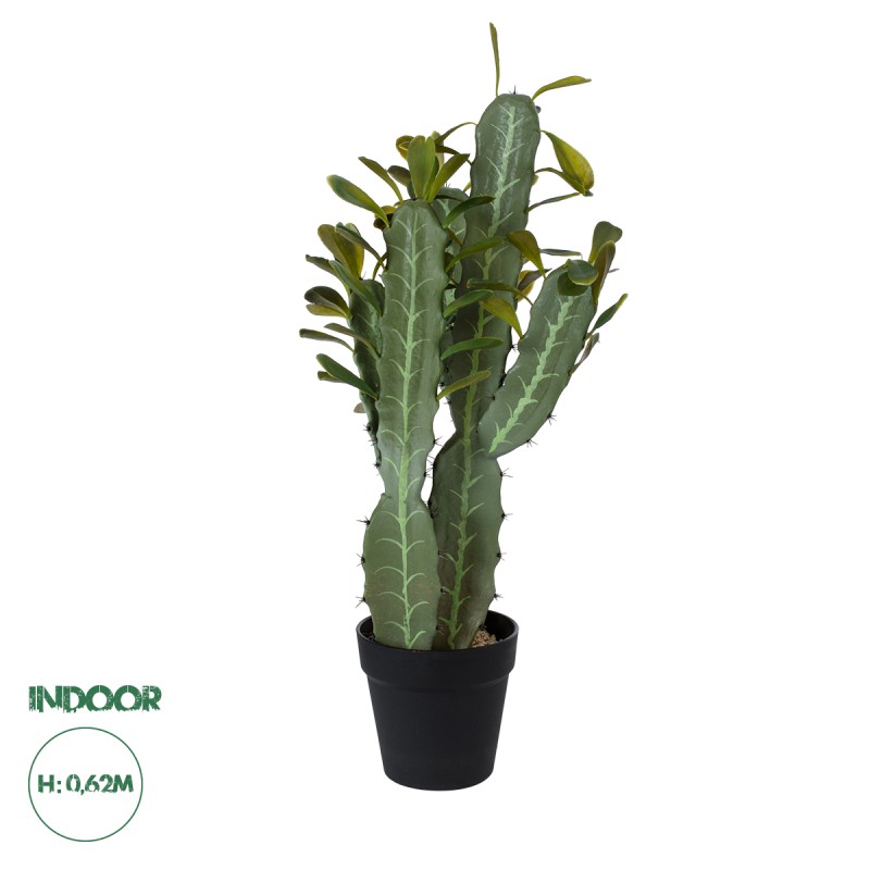 GloboStar® Artificial Garden CEREUS JAMACARU CACTUS 20102 Τεχνητό Διακοσμητικό Φυτό Κάκτος Κηρίος Υ62cm