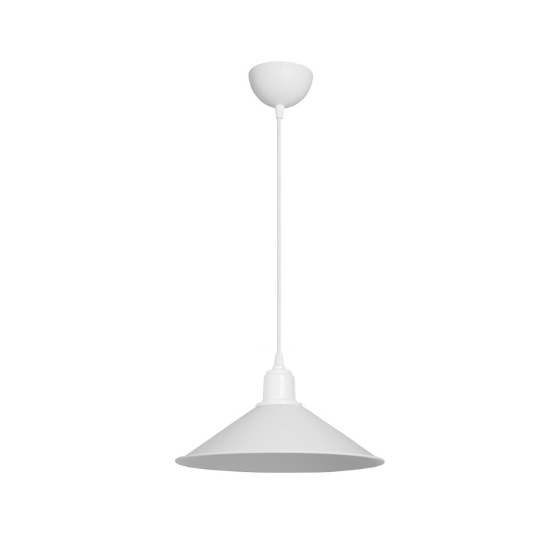 GloboStar® FERRO 203-0087 Μοντέρνο Κρεμαστό Φωτιστικό Καμπάνα Μονόφωτο 1 x E27 IP20 Λευκό Πλαστικό - Μ30 x Π30 x Υ90cm