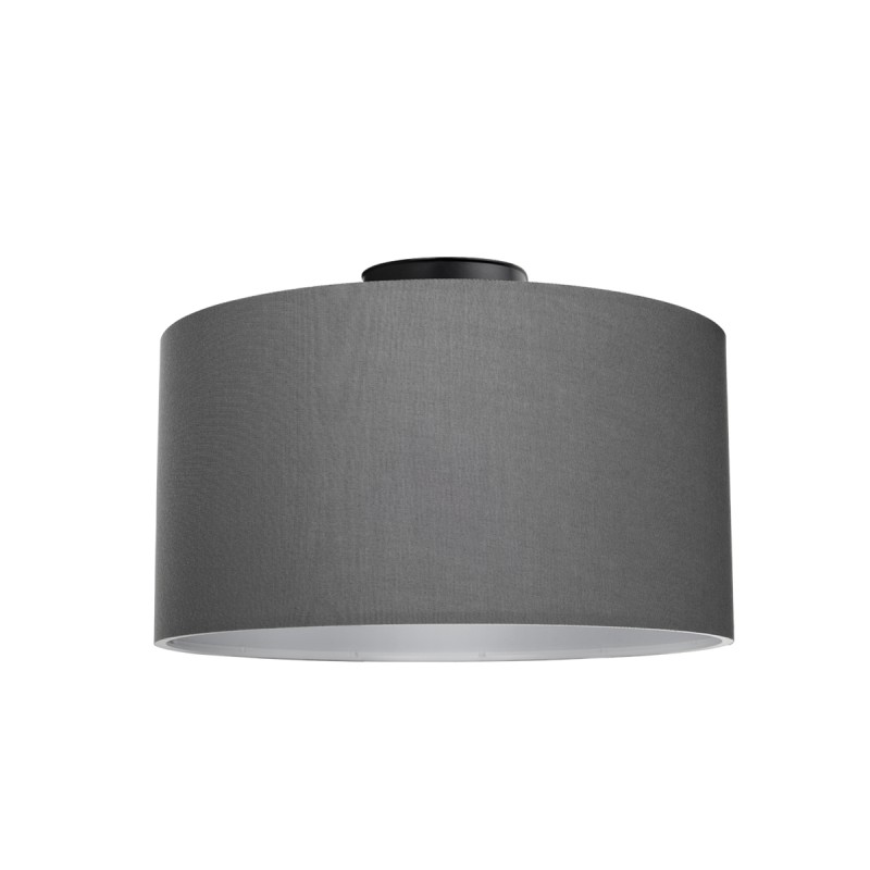 GloboStar® CILIO 203-0158 Μοντέρνο Φωτιστικό Οροφής Καπέλο Μονόφωτο 1 x E27 IP20 Γκρι Διάτρητο Ύφασμα - Μ38 x Π30 x Υ21cm