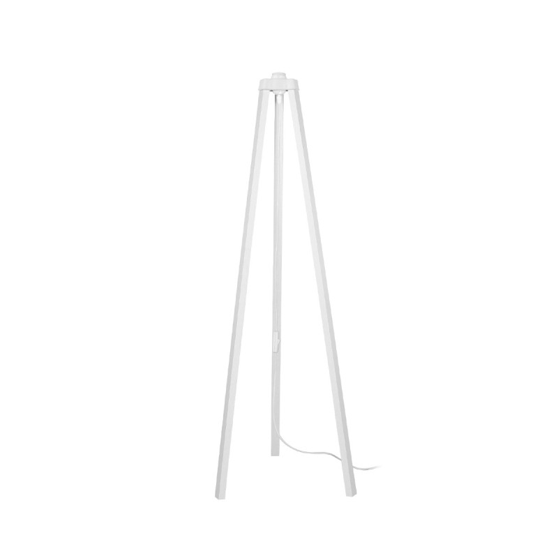 GloboStar® TRIPOD 203-0259 Μοντέρνο Επιδαπέδιο Φωτιστικό Μονόφωτο 1 x E27 IP20 Λευκό Ξύλο - Μ38 x Π38 x Υ120cm