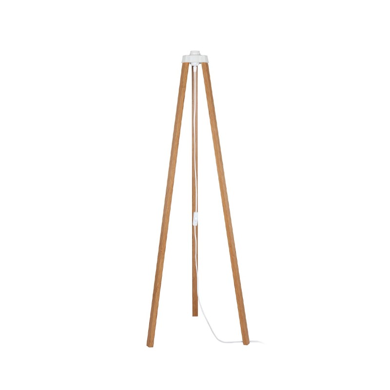 GloboStar® TRIPOD 203-0260 Μοντέρνο Επιδαπέδιο Φωτιστικό Μονόφωτο 1 x E27 IP20 Μπέζ Ξύλο - Μ38 x Π38 x Υ120cm