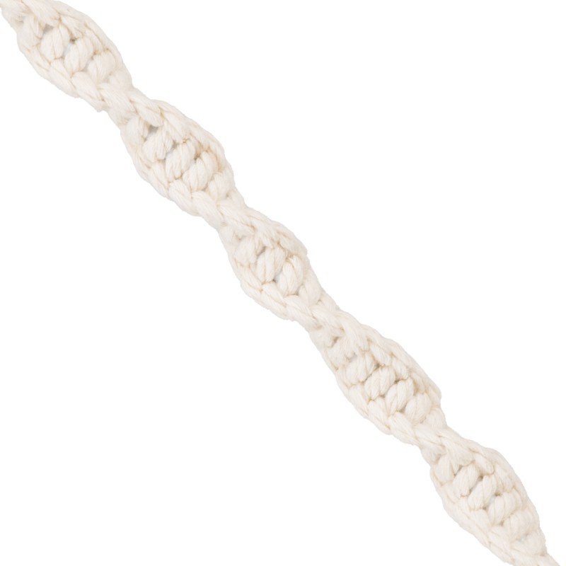 GloboStar® 36215 SHAQRA Κρεμαστό Φωτιστικό Οροφής Ανάρτηση Boho - Μακραμέ Πλεκτό Χειροποίητο με Λευκό Ντουί 1 x E27 για Τοποθέτηση Καπέλων Φωτιστικών Μονόφωτο Μπεζ Υφασμάτινο με Σχοινί Φ4 x Y110cm