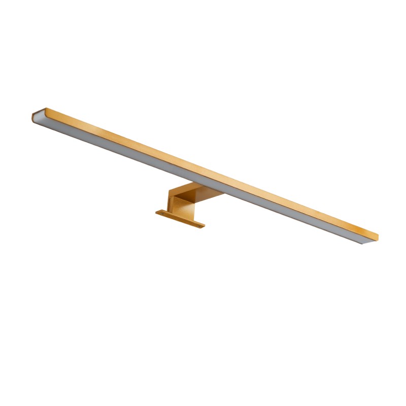 GloboStar® NINA 60423 Μοντέρνο Φωτιστικό Τοίχου - Απλίκα Καθρέπτη Μπάνιου - Πίνακα LED 12W 1400lm 120° AC 220-240V IP44 Μ60 x Π10.5 x Υ4cm - Φυσικό Λευκό 4500K - Χάλκινο - 3 Χρόνια Εγγύηση