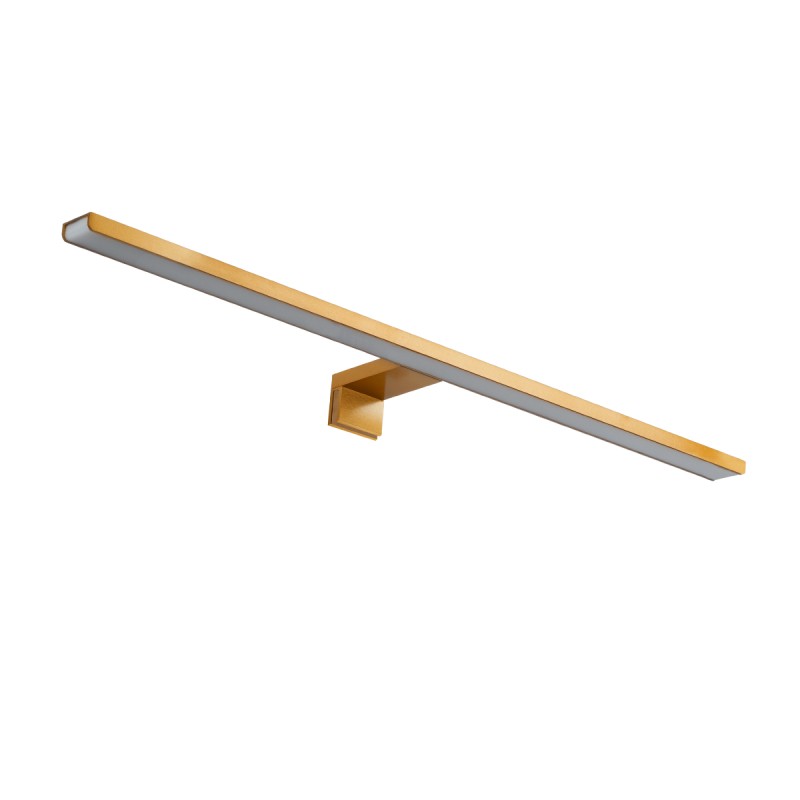 GloboStar® NINA 60423 Μοντέρνο Φωτιστικό Τοίχου - Απλίκα Καθρέπτη Μπάνιου - Πίνακα LED 12W 1400lm 120° AC 220-240V IP44 Μ60 x Π10.5 x Υ4cm - Φυσικό Λευκό 4500K - Χάλκινο - 3 Χρόνια Εγγύηση