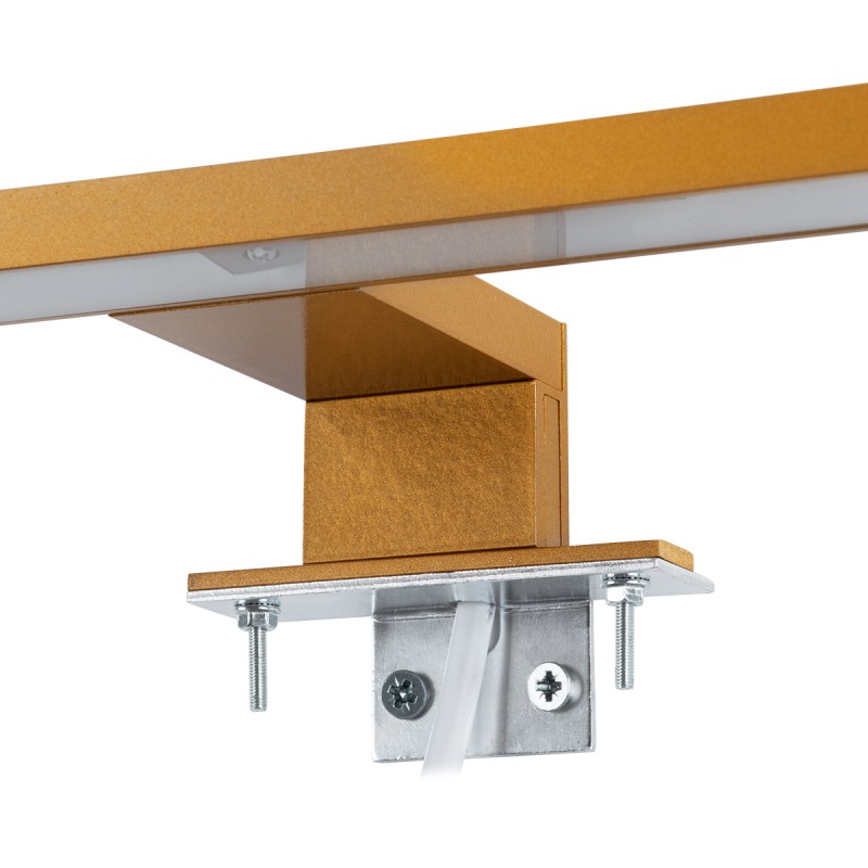 GloboStar® NINA 60423 Μοντέρνο Φωτιστικό Τοίχου - Απλίκα Καθρέπτη Μπάνιου - Πίνακα LED 12W 1400lm 120° AC 220-240V IP44 Μ60 x Π10.5 x Υ4cm - Φυσικό Λευκό 4500K - Χάλκινο - 3 Χρόνια Εγγύηση