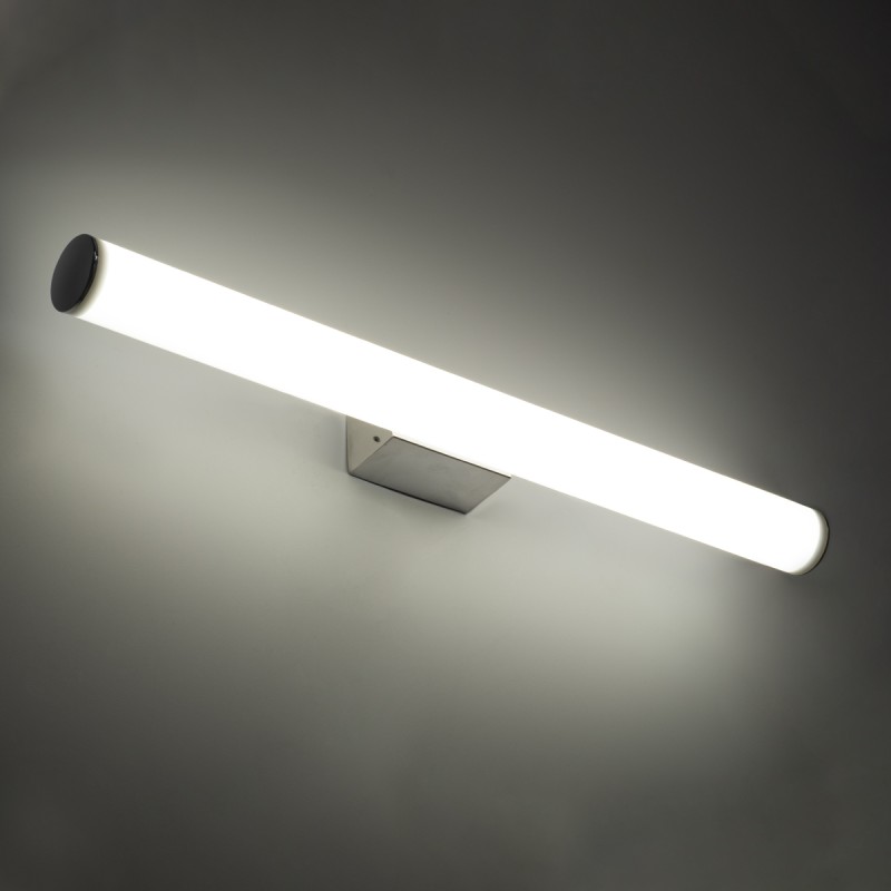 GloboStar® MABEL 60430 Μοντέρνο Φωτιστικό Τοίχου - Απλίκα Καθρέπτη Μπάνιου - Πίνακα LED 12W 1400lm 270° AC 220-240V IP44 Μ60 x Π10 x Υ5cm - Φυσικό Λευκό 4500K - Χρώμιο Νίκελ - 3 Χρόνια Εγγύηση