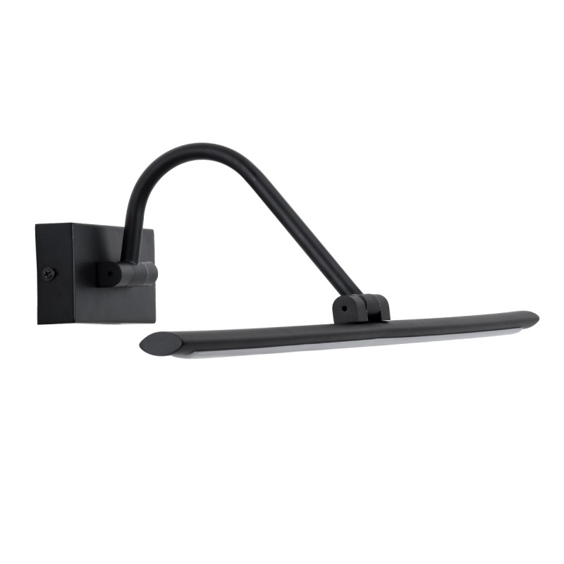 GloboStar® MIRA 60432 Μοντέρνο Φωτιστικό Τοίχου - Απλίκα Καθρέπτη Μπάνιου - Πίνακα LED 12W 1400lm 120° AC 220-240V IP44 Μ60 x Π20 x Υ13cm - Φυσικό Λευκό 4500K - Μαύρο - 3 Χρόνια Εγγύηση