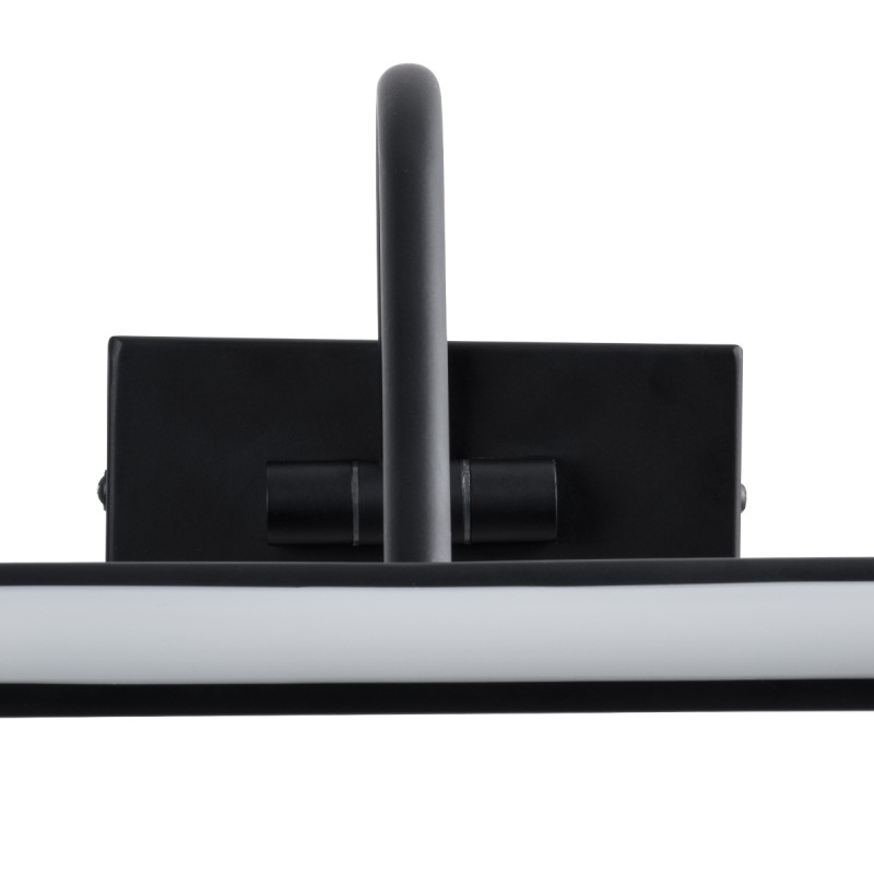 GloboStar® MIRA 60432 Μοντέρνο Φωτιστικό Τοίχου - Απλίκα Καθρέπτη Μπάνιου - Πίνακα LED 12W 1400lm 120° AC 220-240V IP44 Μ60 x Π20 x Υ13cm - Φυσικό Λευκό 4500K - Μαύρο - 3 Χρόνια Εγγύηση