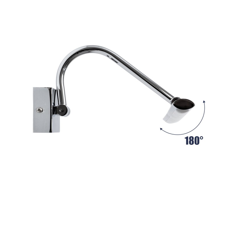 GloboStar® MIRA 60434 Μοντέρνο Φωτιστικό Τοίχου - Απλίκα Καθρέπτη Μπάνιου - Πίνακα LED 12W 1400lm 120° AC 220-240V IP44 Μ60 x Π20 x Υ13cm - Φυσικό Λευκό 4500K - Χρώμιο Νίκελ - 3 Χρόνια Εγγύηση