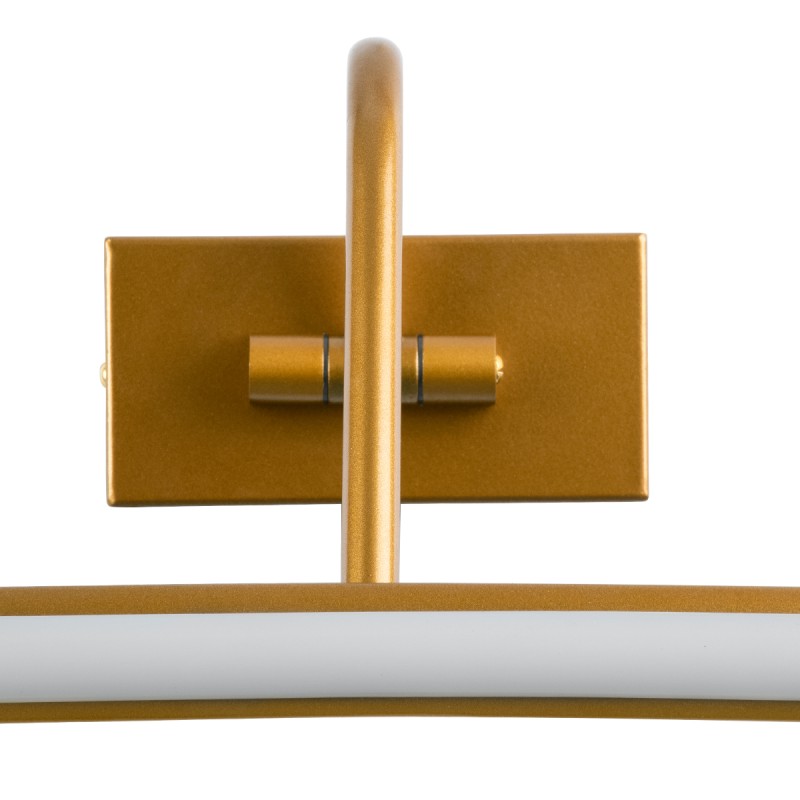 GloboStar® MIRA 60435 Μοντέρνο Φωτιστικό Τοίχου - Απλίκα Καθρέπτη Μπάνιου - Πίνακα LED 12W 1400lm 120° AC 220-240V IP44 Μ60 x Π20 x Υ13cm - Φυσικό Λευκό 4500K - Χάλκινο - 3 Χρόνια Εγγύηση