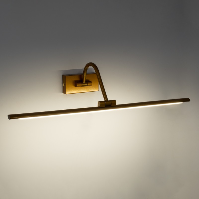 GloboStar® MIRA 60435 Μοντέρνο Φωτιστικό Τοίχου - Απλίκα Καθρέπτη Μπάνιου - Πίνακα LED 12W 1400lm 120° AC 220-240V IP44 Μ60 x Π20 x Υ13cm - Φυσικό Λευκό 4500K - Χάλκινο - 3 Χρόνια Εγγύηση