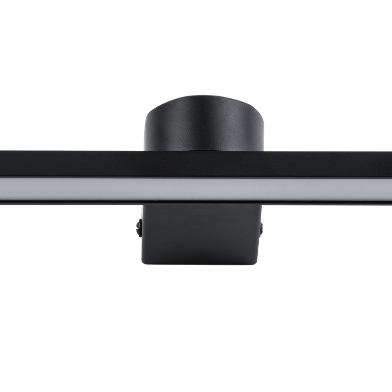 GloboStar® MEGAN 60448 Μοντέρνο Φωτιστικό Τοίχου - Απλίκα Καθρέπτη Μπάνιου - Πίνακα LED 12W 1400lm 120° AC 220-240V IP44 Μ60 x Π12 x Υ4cm - Φυσικό Λευκό 4500K - Μαύρο - 3 Χρόνια Εγγύηση