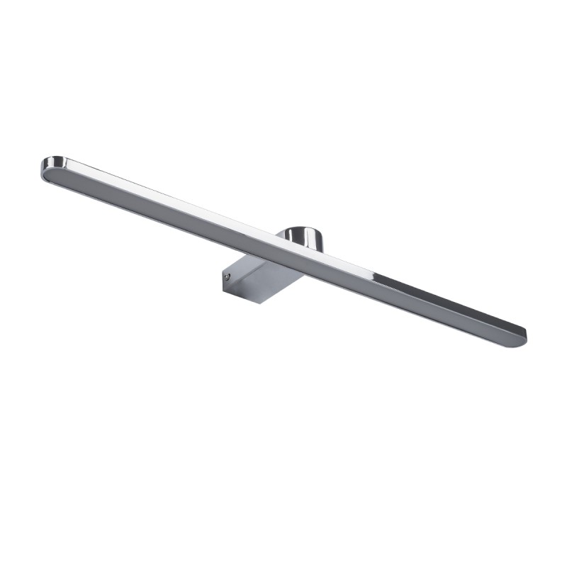 GloboStar® MEGAN 60449 Μοντέρνο Φωτιστικό Τοίχου - Απλίκα Καθρέπτη Μπάνιου - Πίνακα LED 12W 1400lm 120° AC 220-240V IP44 Μ60 x Π12 x Υ4cm - Φυσικό Λευκό 4500K - Χρώμιο Νίκελ - 3 Χρόνια Εγγύηση