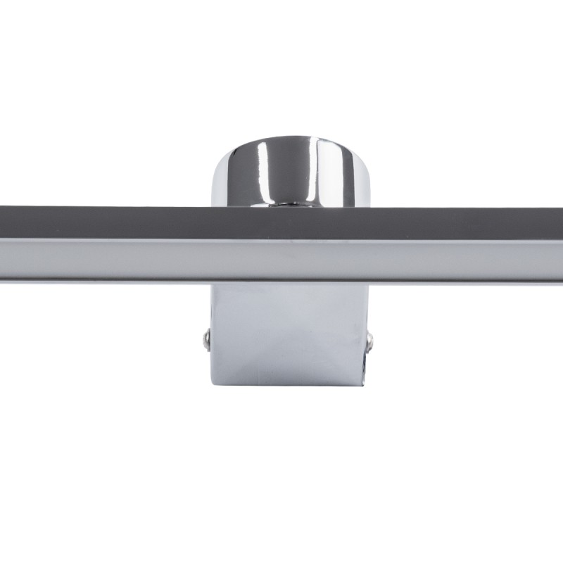 GloboStar® MEGAN 60449 Μοντέρνο Φωτιστικό Τοίχου - Απλίκα Καθρέπτη Μπάνιου - Πίνακα LED 12W 1400lm 120° AC 220-240V IP44 Μ60 x Π12 x Υ4cm - Φυσικό Λευκό 4500K - Χρώμιο Νίκελ - 3 Χρόνια Εγγύηση