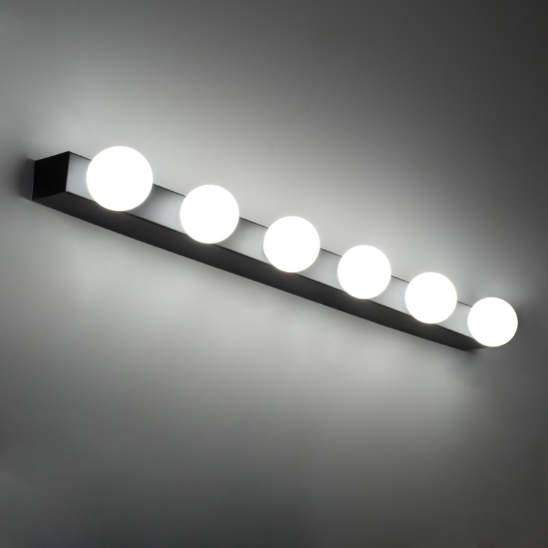 GloboStar® BELLA 60452 Μοντέρνο Φωτιστικό Τοίχου - Απλίκα Καθρέπτη Μπάνιου - Πίνακα LED 18W 2052lm 300° AC 220-240V IP44 Μ70 x Π11 x Υ6cm - Φυσικό Λευκό 4500K - Μαύρο - 3 Χρόνια Εγγύηση