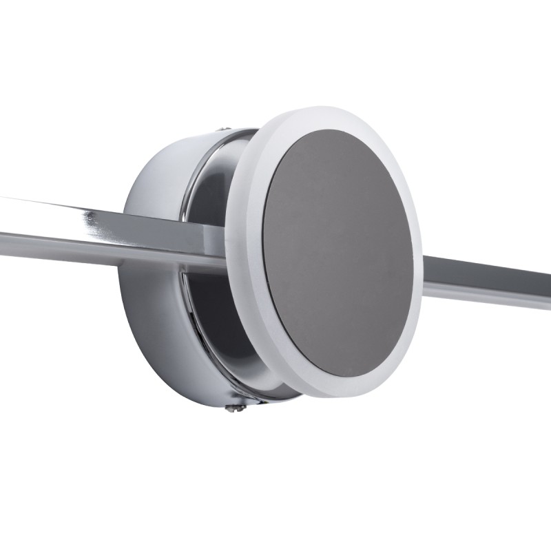 GloboStar® OPAL 60455 Μοντέρνο Φωτιστικό Τοίχου - Απλίκα Καθρέπτη Μπάνιου - Πίνακα LED 14W 1600lm 180° AC 220-240V IP44 Μ60 x Π6 x Υ10cm - Φυσικό Λευκό 4500K - Χρώμιο Νίκελ - 3 Χρόνια Εγγύηση