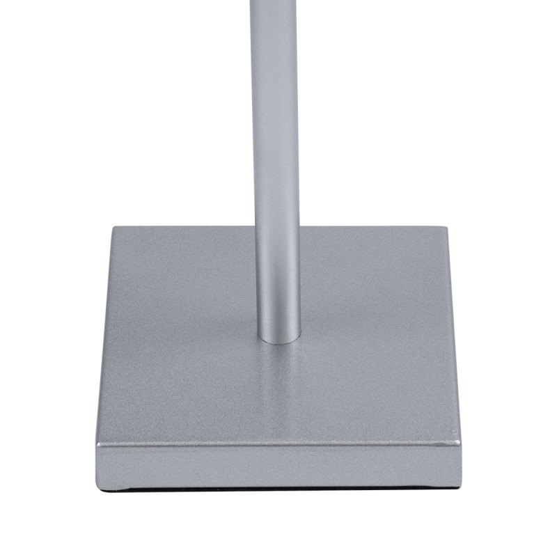 GloboStar® NEGA 60480 Μοντέρνο Επιδαπέδιο Φωτιστικό LED 2.2W 154lm 360° DC 5V Επαναφορτιζόμενο με Μπαταρία Li-ion 4000mAh - Διακόπτη Αφής - Θερμό Λευκό 2700K - Dimmable - D10 x H135cm - Ασημί - 2 Years Warranty