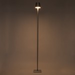 GloboStar® NEGA 60480 Μοντέρνο Επιδαπέδιο Φωτιστικό LED 2.2W 154lm 360° DC 5V Επαναφορτιζόμενο με Μπαταρία Li-ion 4000mAh - Διακόπτη Αφής - Θερμό Λευκό 2700K - Dimmable - D10 x H135cm - Ασημί - 2 Years Warranty