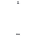 GloboStar® NEGA 60480 Μοντέρνο Επιδαπέδιο Φωτιστικό LED 2.2W 154lm 360° DC 5V Επαναφορτιζόμενο με Μπαταρία Li-ion 4000mAh - Διακόπτη Αφής - Θερμό Λευκό 2700K - Dimmable - D10 x H135cm - Ασημί - 2 Years Warranty