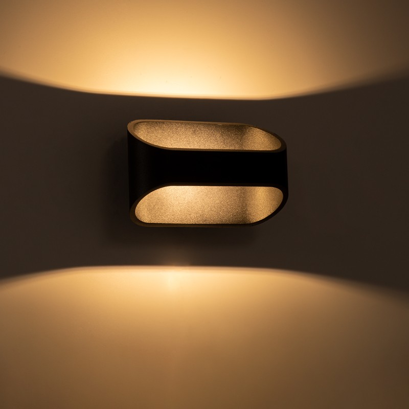 GloboStar® EDEN 60670 Φωτιστικό Τοίχου - Απλίκα Αρχιτεκτονικού Φωτισμού Εσωτερικού Χώρου Up & Down LED 10W 950lm 60° AC 220-240V IP20 Μ16 x Π10.5 x Υ9cm - Θερμό Λευκό 2700K - Μαύρο - Bridgelux Chip - 3 Years Warranty