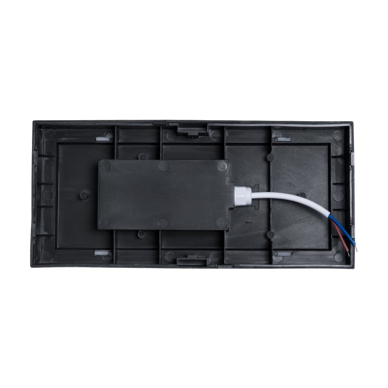 GLOBOSTAR® HORIZON 60693 Φωτιστικό Τοίχου - Απλίκα Εσωτερικού/Εξωτερικού Χώρου LED 15W 1575lm 120° AC175-265V Αδιάβροχο IP65 - Πλαστικό Σώμα - Φυσικό λευκό 4500K - Μ23.5 x Π11 x Υ10cm - Μαύρο - Bridgelux Chip - 3 Χρόνια Εγγύηση