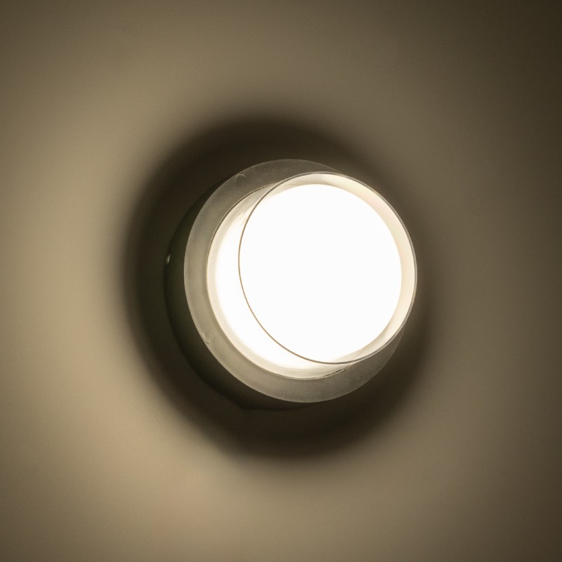 GLOBOSTAR® NEXUS 60761 Φωτιστικό Τοίχου - Απλίκα Εσωτερικού/Εξωτερικού Χώρου LED 10W 1050lm 120° AC175-265V Αδιάβροχο IP65 - Πλαστικό Σώμα - Φυσικό λευκό 4500K - Φ17 x Υ9cm - Μαύρο - Bridgelux Chip - 3 Χρόνια Εγγύηση