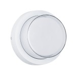 GLOBOSTAR® NEXUS 60763 Φωτιστικό Τοίχου - Απλίκα Εσωτερικού/Εξωτερικού Χώρου LED 10W 1050lm 120° AC175-265V Αδιάβροχο IP65 - Πλαστικό Σώμα - Φυσικό λευκό 4500K - Φ17 x Υ9cm - Λευκό - Bridgelux Chip - 3 Χρόνια Εγγύηση