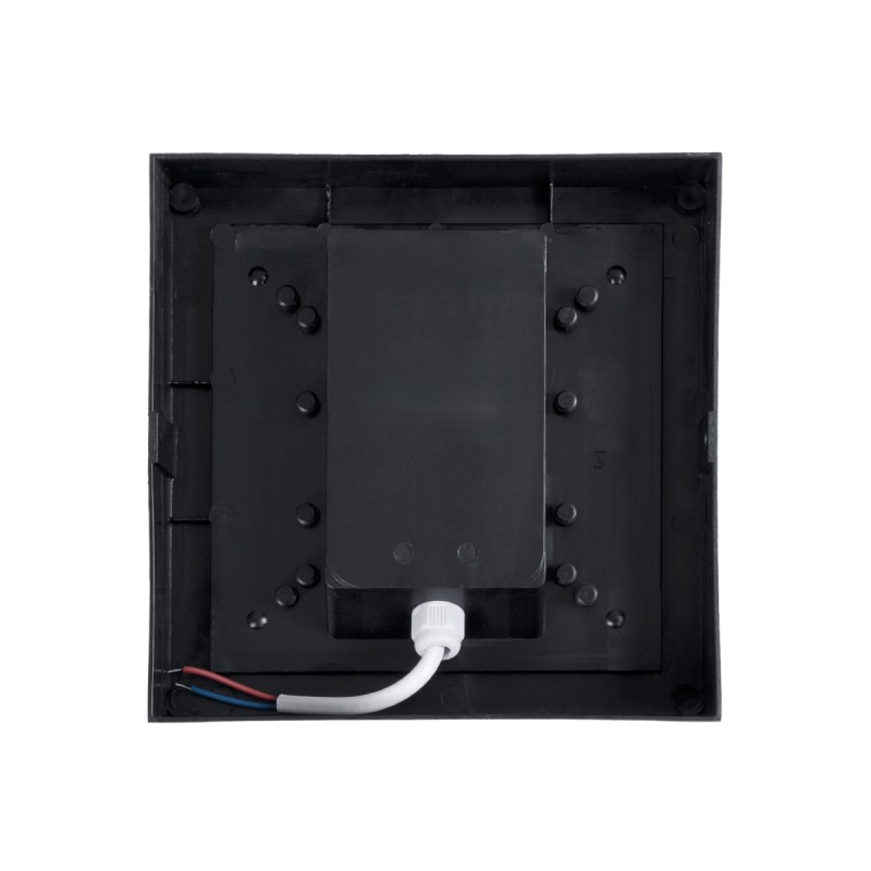 GLOBOSTAR® APEX 60770 Φωτιστικό Τοίχου - Απλίκα Εσωτερικού/Εξωτερικού Χώρου LED 10W 1050lm 120° AC175-265V Αδιάβροχο IP65 - Πλαστικό Σώμα - Φυσικό λευκό 4500K - Μ17 x Π17 x Υ9cm - Μαύρο - Bridgelux Chip - 3 Χρόνια Εγγύηση