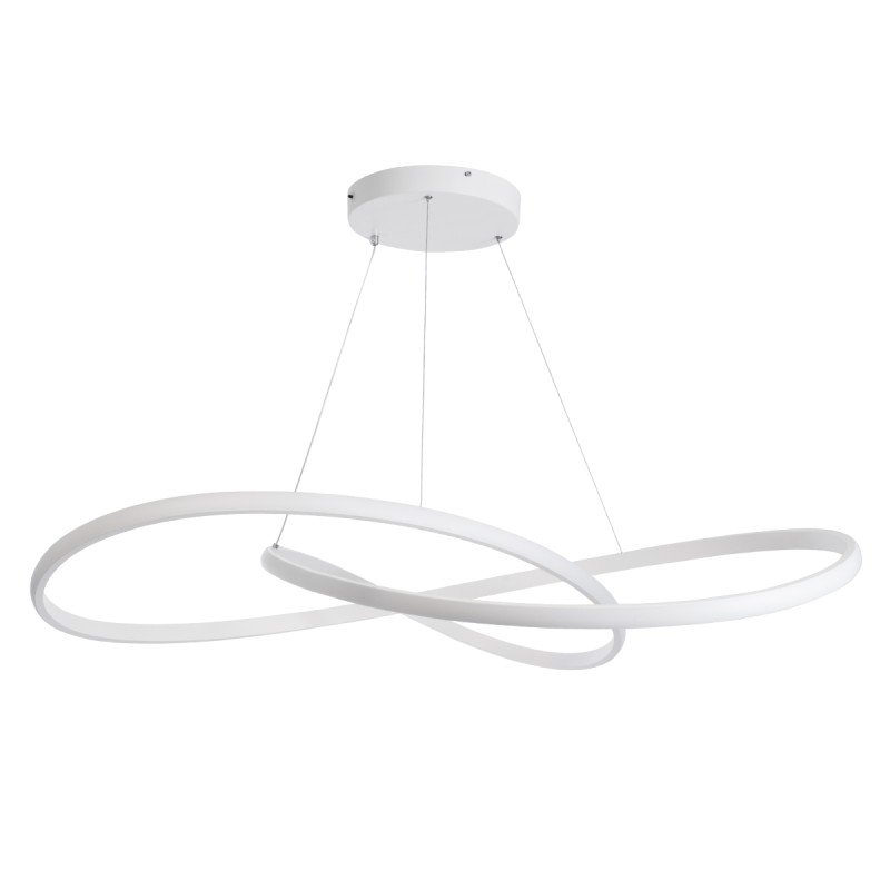 GloboStar® DEXTER 60918 Κρεμαστό Φωτιστικό Οροφής Design LED CCT 120W 13440lm 300° AC 220-240V - Εναλλαγή Φωτισμού μέσω Τηλεχειριστηρίου All In One Ψυχρό 6000k+Φυσικό 4500k+Θερμό 2700k Dimmable Φ103cm - Λευκό - 3 Years Warranty