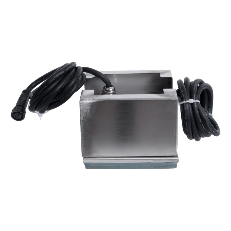 GloboStar® CYBOLITHOS 60946 Χωνευτό Φωτιστικό Σποτ Δαπέδου LED 2W 200lm 120° DC 24V Αδιάβροχο IP68 IK06 Μ10 x Π10 x Υ8cm Μπλε Dimmable - Tempered Γαλακτερό Γυαλί & Ανοξείδωτο Ατσάλι - Bridgelux Chip - 3 Χρόνια Εγγύηση