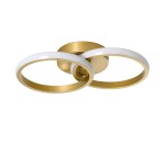 GloboStar® CORA 61060 Φωτιστικό Οροφής Design LED CCT 18W 2160lm 300° AC 220-240V - Εναλλαγή Φωτισμού μέσω Διακόπτη On/Off All In One Ψυχρό 6000k+Φυσικό 4500k+Θερμό 2700k Μ36 x Π20.5 x Υ7cm - Χρυσό Βούρτσας